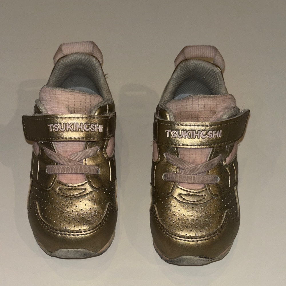 Tsukihoshi Gold and Pink Kids Sneakers